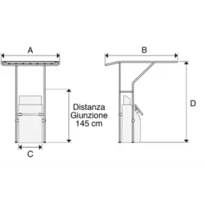 T-TOP ALLUMINIO MM.1200X1700