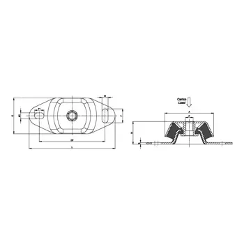 SUPPORTO ANTIVIBRANTE RETTANGOLARE SH 45