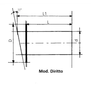 TERMINALE S.DIRITTO MM.150 ACC.INOX