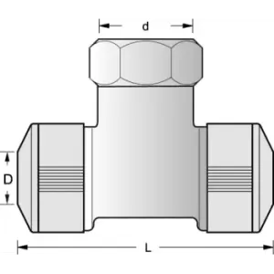 RACCORDO A T IN OTTONE 1/2" DIAM.15