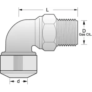RACCORDO A GOMITO M.OTT. 3/4"X22