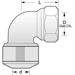 RACCORDO A GOMITO F.OTT. 3/4"X22