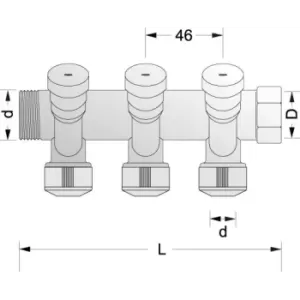 COLLETTORE A 3 VIE OTT. 3/4"X15