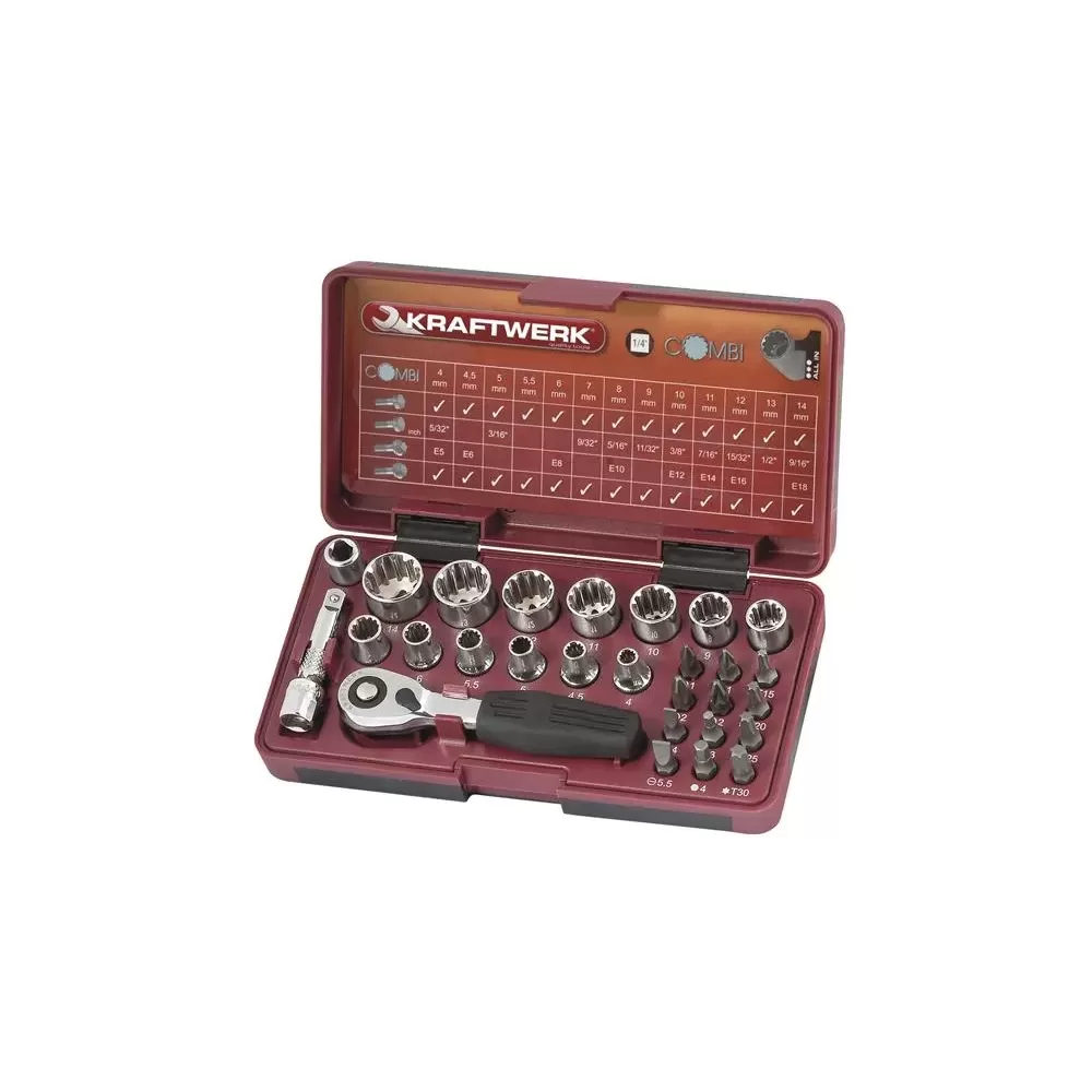 28PZ-SET CHIAVI A BUSSOLA COMBI1/4"