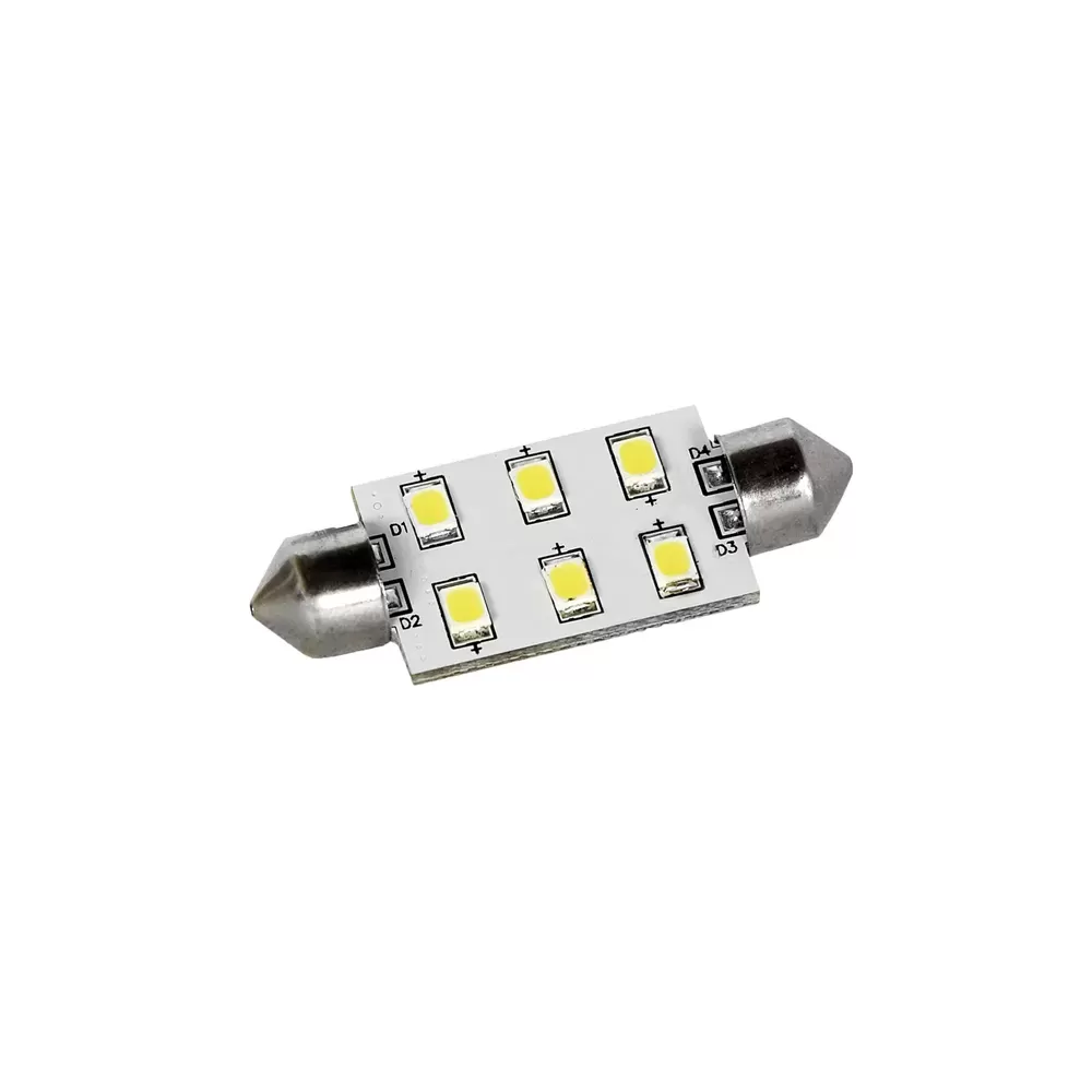LAMPADA 6 LED SV8.5 MM.42 LUCE CALDA