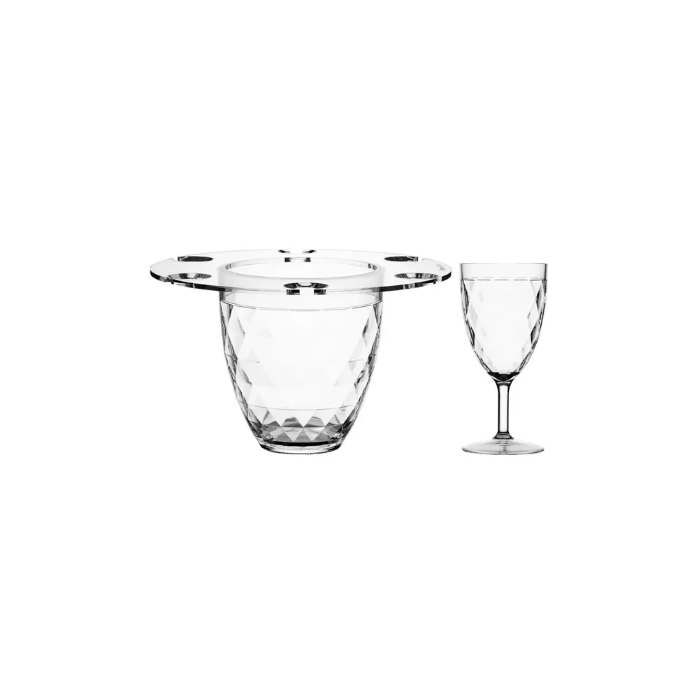 PORTA CHAMPAGNE CON VASSOIO E COPPE