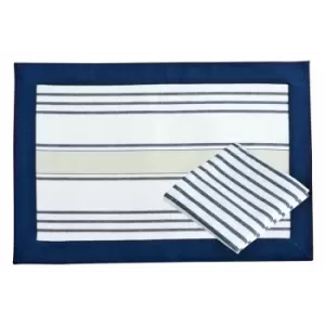 SET TOVAGLIETTA/TOVAGLIOLI BLU/BEIGE