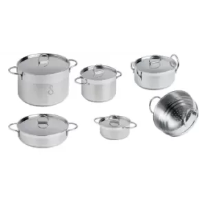 SET PENTOLE ACCIAIO INOX 11 PZ.
