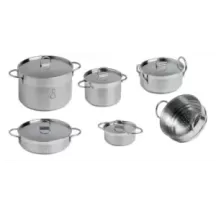 SET PENTOLE ACCIAIO INOX 11 PZ.