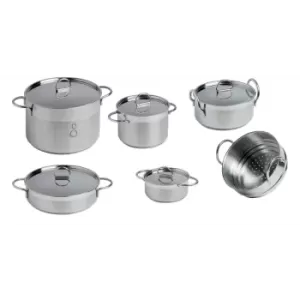 SET PENTOLE ACCIAIO INOX 11 PZ.
