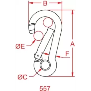MOSCHETTONE AISI 316 MM.7 C/OCCHIO