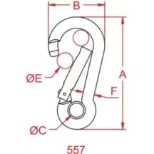 MOSCHETTONE AISI 316 MM.13 C/OCCHIO