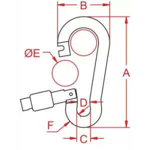 MOSCHETTONE AISI 316 MM.8 AP.ESTERNA