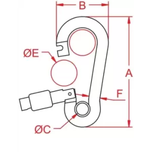 MOSCHETTONE AISI 316 MM.8 EST.C/OCCHIO