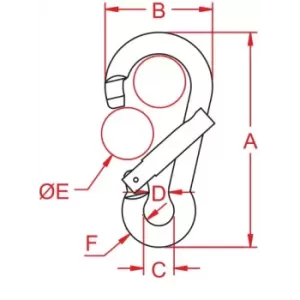 MOSCHETTONE AISI 316 MM.10 LATERALE