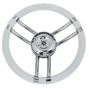 VOLANTE INOX IMPUGNAT.BIANCO CM.35