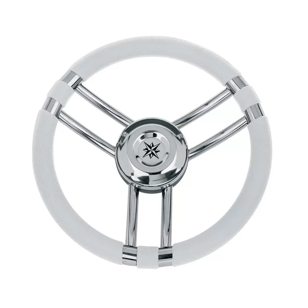 VOLANTE INOX IMPUGNAT.BIANCO CM.35
