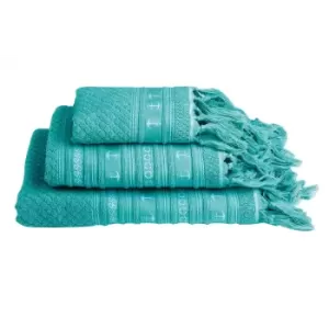 SET ASCIUGAMANI SANTORINI AQUA C/ANCORE